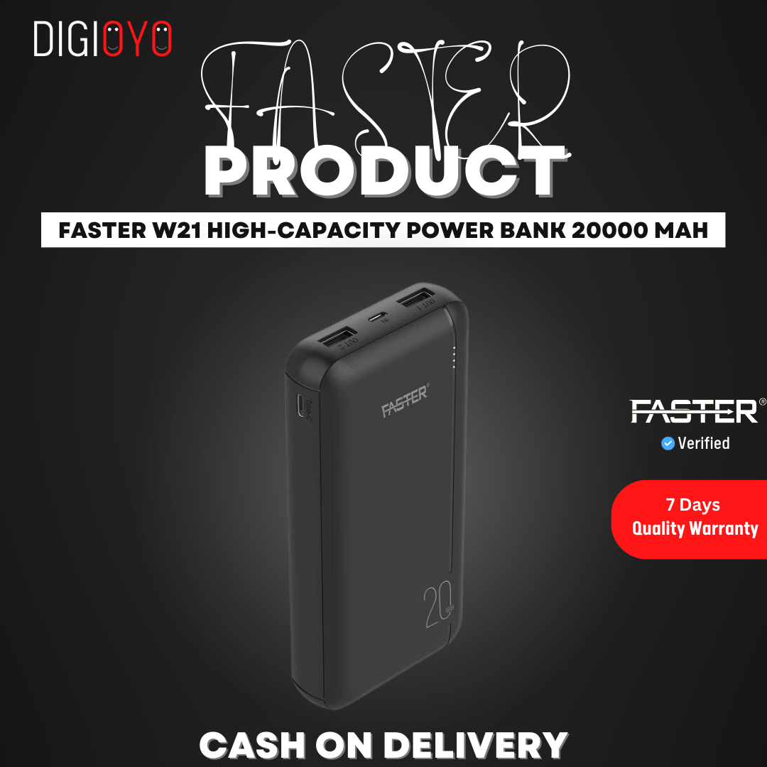 FASTER W21 High-Capacity Power Bank 20000 MAh