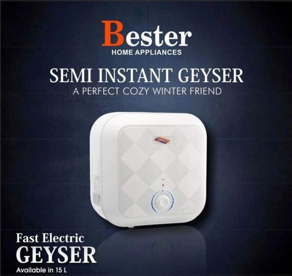 Bester Electric Water Geyser 15L E-15L White