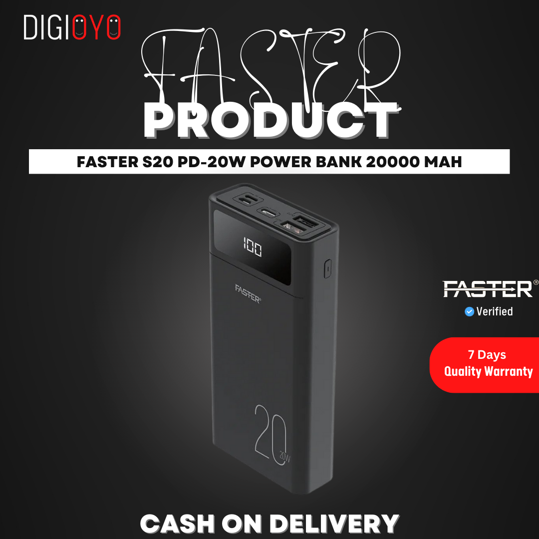 FASTER S20 PD-20W Qualcomm Quick Charge 3.0 Power Bank 20000 MAh