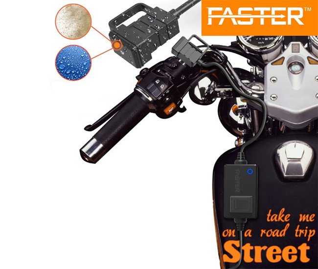 FASTER FCC-900 Motorcycle Waterproof Charger With LED Indicator