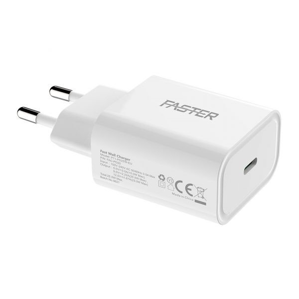 FASTER PD25W-EU Type-C Super Fast Charging Adapter For Samsung & iPhone